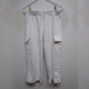 Marika white capri pants with drawstring waist